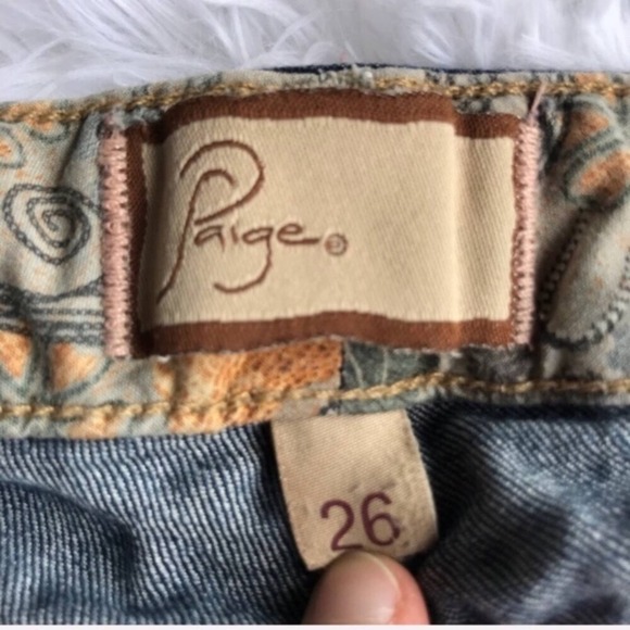 PAIGE Peg Skinny Jeans Denim Blue Women's Sz 26 Pants Slim 5 Pocket Zip Up Fly - Picture 7 of 8